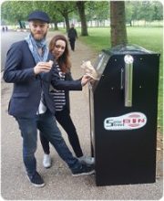 Michael D Rasmussen - First User of a PEL120SSB SolarStreetBinTM Installed in Finsbury Park London - June 2018