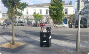 PEL120SSB SolarStreetBin™ Installed in Eyre Square Galway - July 2018