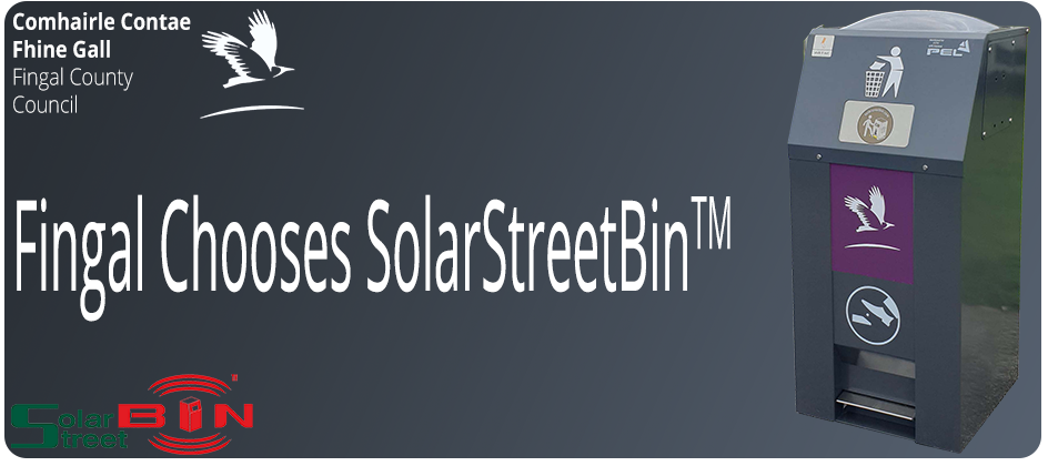 Fingal-County-Council-Chooses-SolarStreetBin-Solar-Compacting-Litter-Bin-from-PEL-Waste-Reduction-Equipment