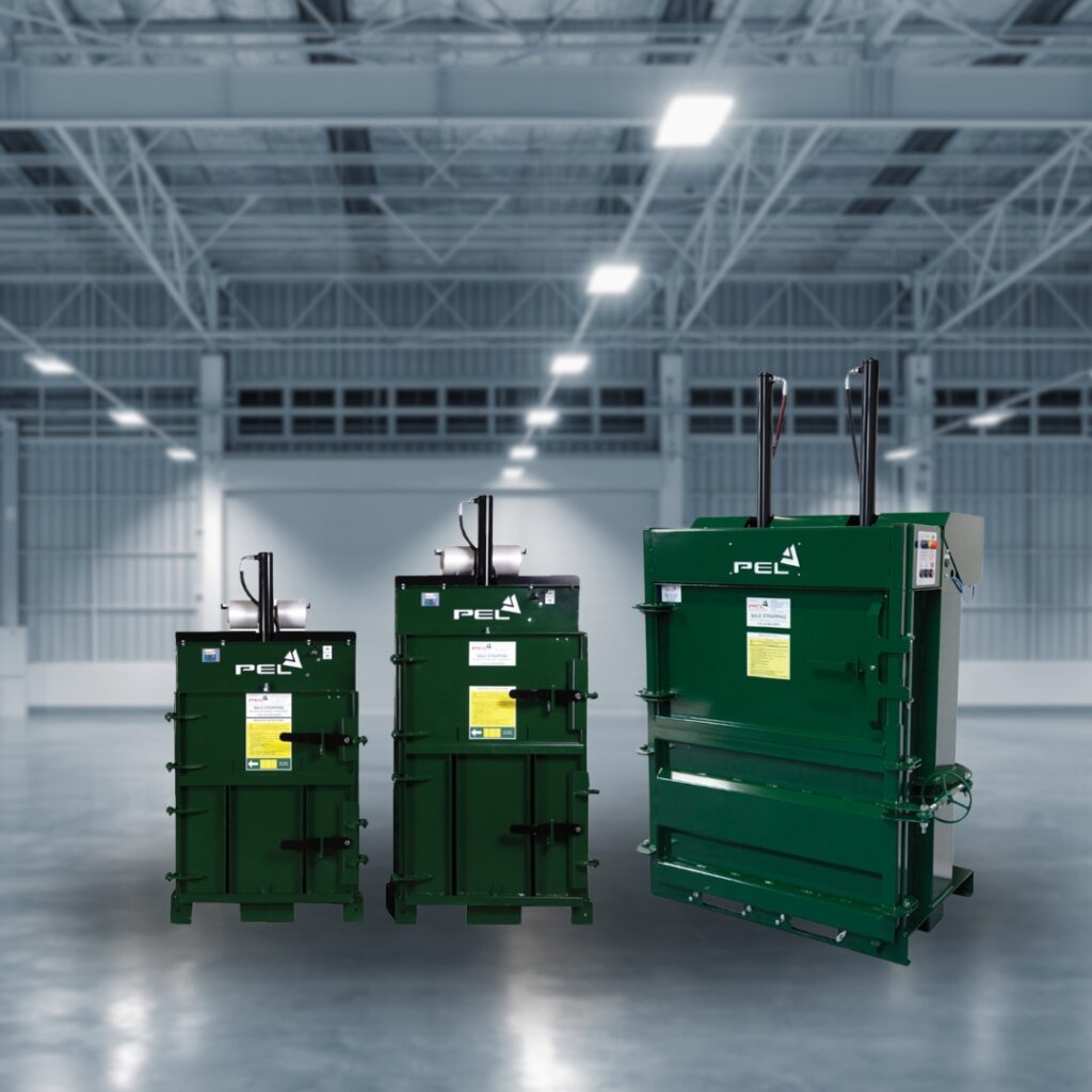 PEL cardboard and plastic baler balers range for reducing waste in hospitality