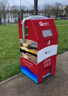 solar powered britebin compacting bin trash can litter galway city